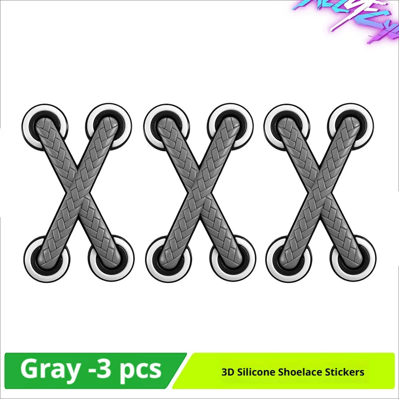 SEAMETAL 1/3pcs Universal Car Motorcycle Decals PVC Funny Cross Shoelaces Adhesive Decorative Stickers for Car Styling Accessory