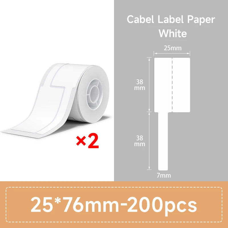 1 Roll Niimbot Cable Label for B1 B21 B3S B31 B4 Color Self-adhesive Self-adhesive Sticker for Communications