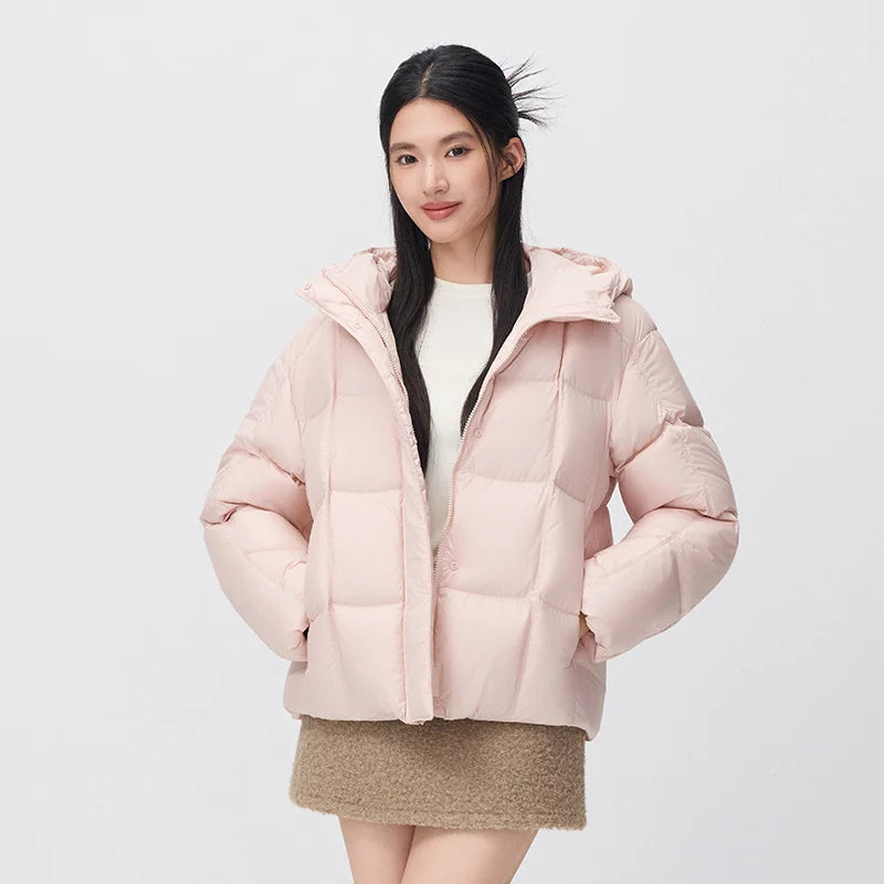 អាវក្រៅ Semir សម្រាប់ស្ត្រី ៩០ ភាគរយ ធ្វើពីរោមចៀម ធន់នឹងទឹក ធន់នឹងប្រេង ធន់នឹងស្នាមប្រឡាក់ ធន់នឹងកម្ដៅ ធន់នឹងកម្ដៅ មានក្រណាត់ការពារឋិតិវន្ត ថ្មីឆ្នាំ ២០២៦