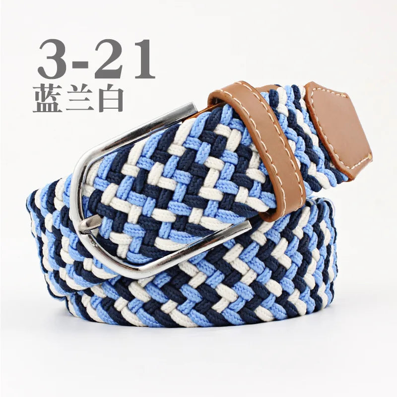 105cm Stretch Woven Belt, Unisex Canvas Belts Fashion Casual Student Belt Women Cinturon Male Waistband.