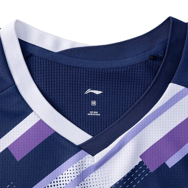 អាវយឺតវាយសី Li-Ning សម្រាប់បុរស និងស្ត្រី 100% Polyester ទន់ និងស្រួល ធន់នឹងការពាក់ AAYV033
