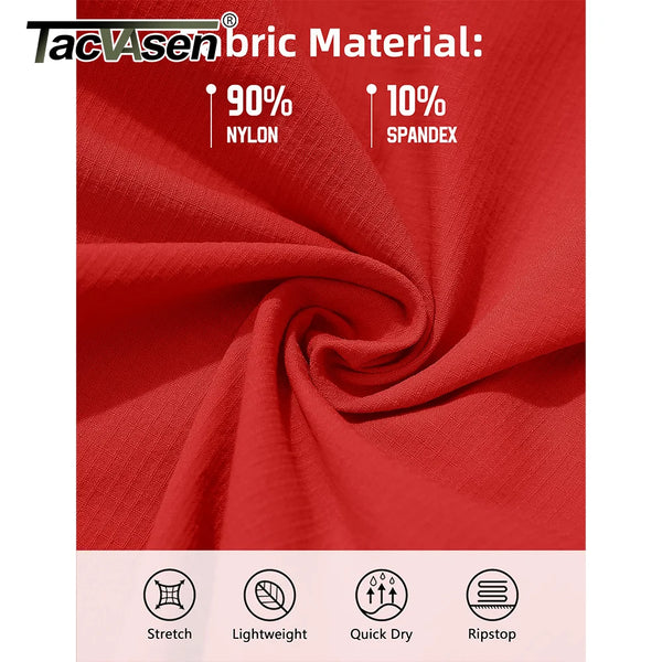 TACVASEN Summer Quick Dry 3/4 Capri Pants Men's Casual Multi-Pockets Lightweight Shorts Outdoor Hiking Cargo Nylon Pants Workout