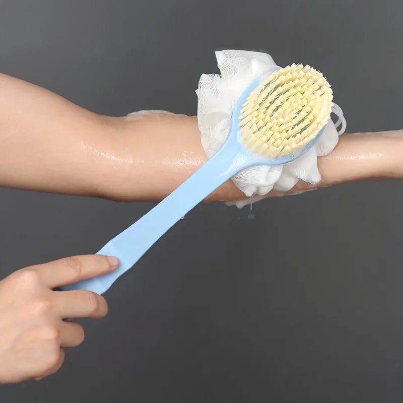 1/2pcs Long Handle Soft Hair Bath Brush - Multi-Functional Two-in-One Back Scrubber & Mud Remover,Exfoliate the body's keratin
