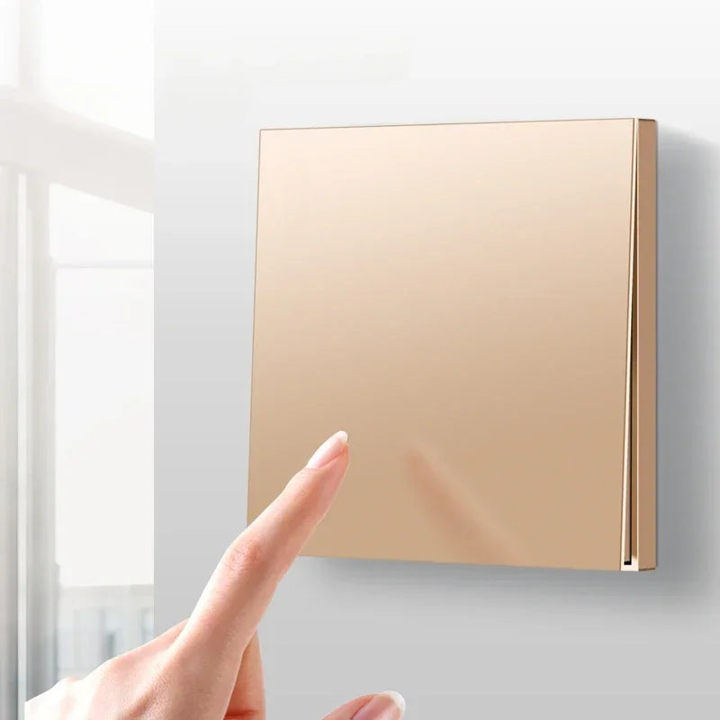 Uk Type 86 13A Universal Rose Gold 220V Wall Large Warped 1gang2way Cross Button Light Switch,USB Electric Plug Wall Socket