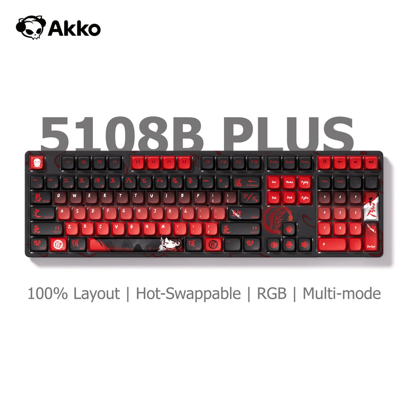 Akko 5108B Plus Mechanical Keyboard Hot Swap RGB ACA Profile PBT Keycap USB Type-C/2.4GHz/Bluetooth 5.0 Wireless Gaming Keyboard