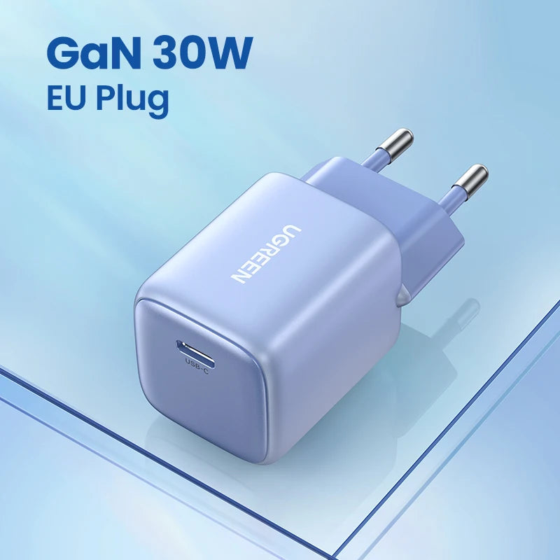 UGREEN GaN 30W Fast Charger for iPhone 18 17 16 Pro  PD3.0 Charger for iPad Pro Tablet Samsung Xiaomi Type C Phone USB Charger