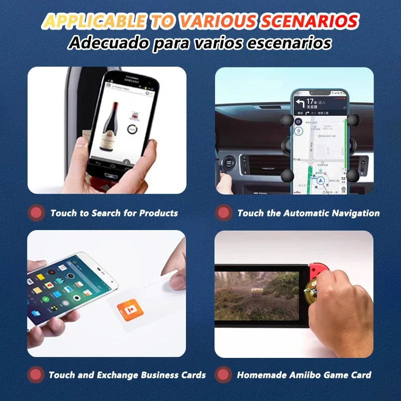 ស្ទីគ័រស្លាក NFC 100pcs/ឡូត 13.56MHz ISO14443A 213 ស្ទីគ័រស្លាកសកល Ntag213 RFID សម្រាប់ទូរស័ព្ទដែលបើក NFC ទាំងអស់