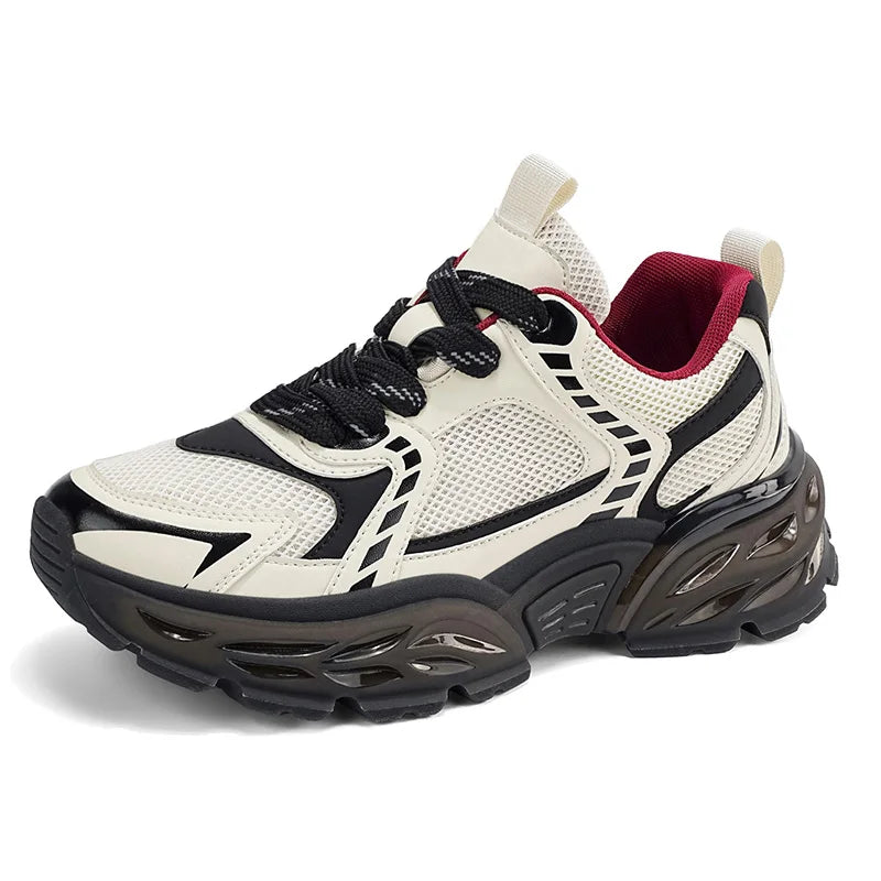 Chunky sneakers four seasons breathable light soft sole outdoor racing running shoes casual anti slip fashion speed sports shoes