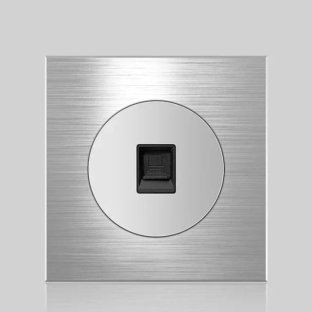 Europe UK FR Luxury LED Wall Light Switch Socket,1 2 3 4 gang 1 2way On/Off aluminum alloy Round Button household Switch panel