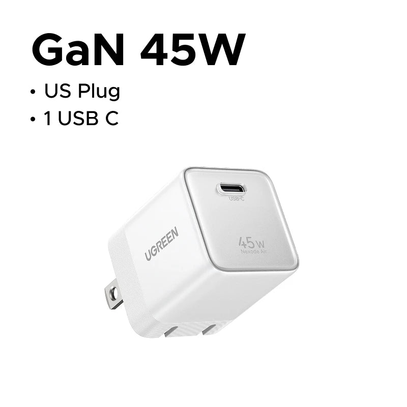 【Ultra Mini】UGREEN Nexode Air  45W GaN Charger USB C Fast Charger PD3.0 PPS For iPhone 18 17 Pro Samsung S26  Tablet Macbook Air