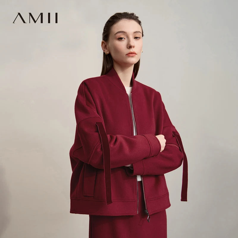 អាវធំ AMII សម្រាប់នារី 2025 រដូវរងា អាវធំរលុង ដៃវែង ក្តៅ ងាយស្រួលពាក់ អាវធំសម្រាប់នារី 12524022