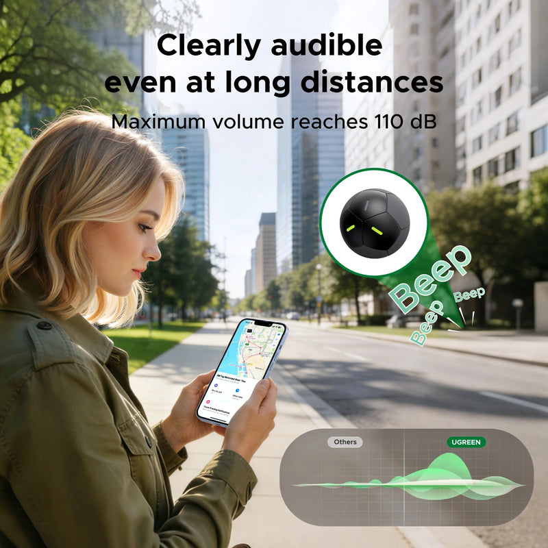 【Only iOS】UGREEN FineTrack Smart Finder Tracker for iOS Apple Find My | 5-Year Battery Life | IP68 Waterproof