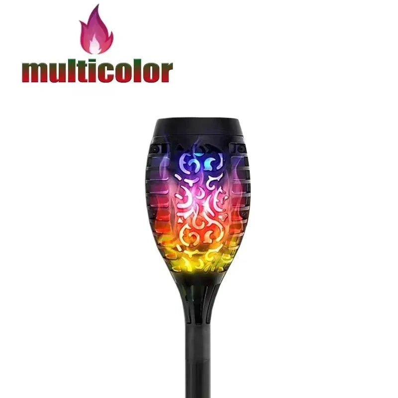 1 PCS Solar Garden Flame Lights Flickering Flame Lamp Outdoor Lawn Light Waterproof Courtyard Helloween Decoration Lighting