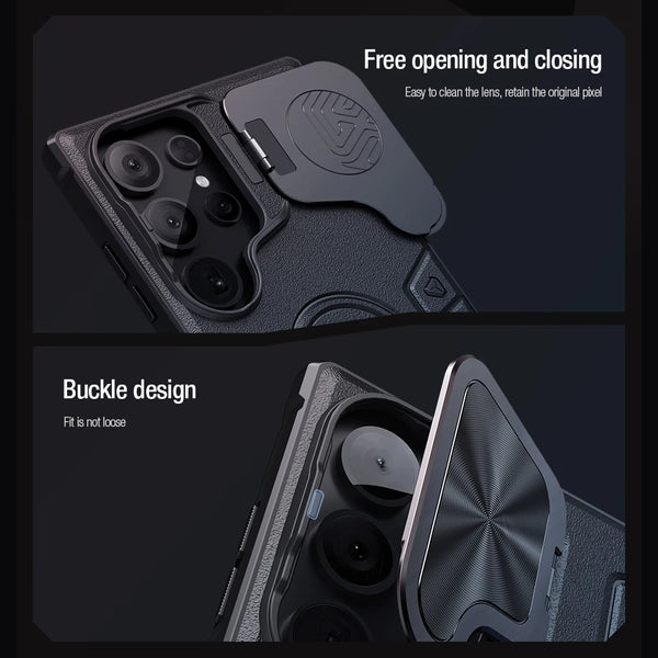 For Samsung Galaxy S24 Ultra Case NILLKIN CamShield Armor Prop Flip Lens Bracket Case With Kickstand For Samsung S24 Ultra Cover