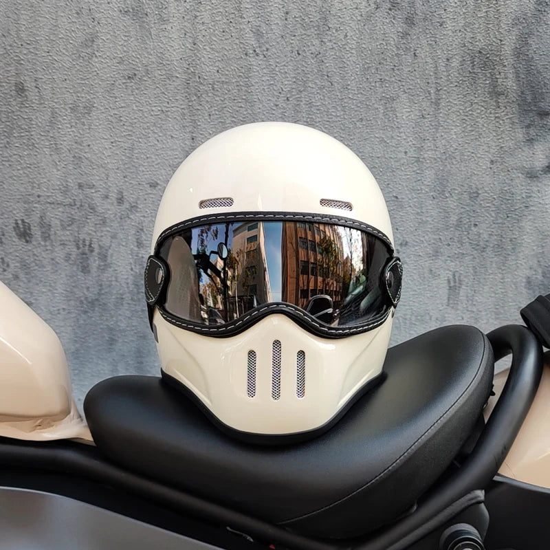 Motorcycle FBR Full Face Retro Helmet Tokyo Style Motorcycle Casco Moto Japan TT Helmets Fiberglass With Clear Visor