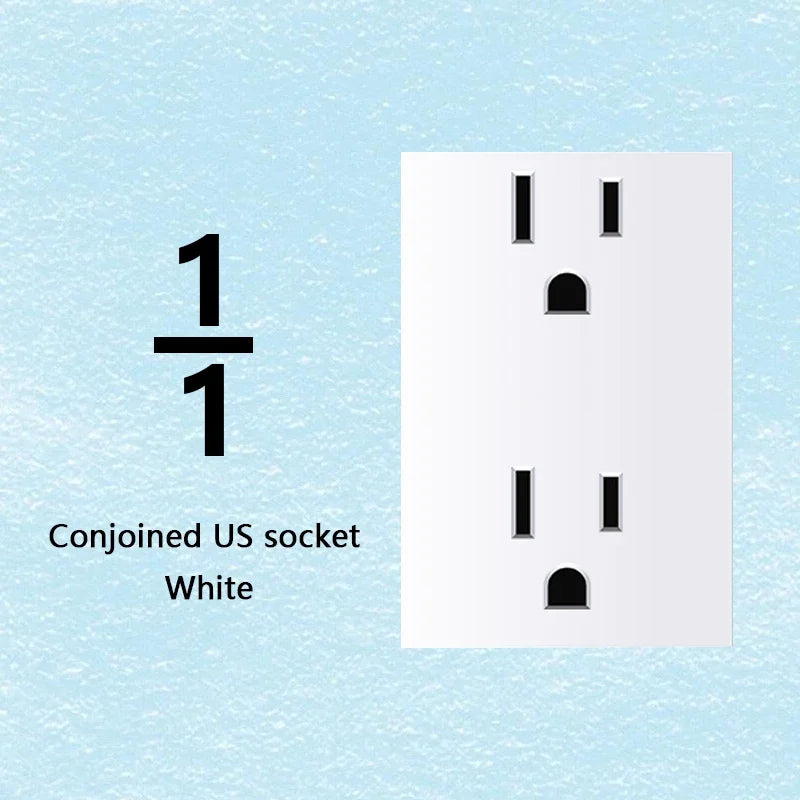 Brazilian Italian Chile  US EU Standard PC panel Free Combination Function USB Type C Key DIY Switch Socket 118mm*75mm White