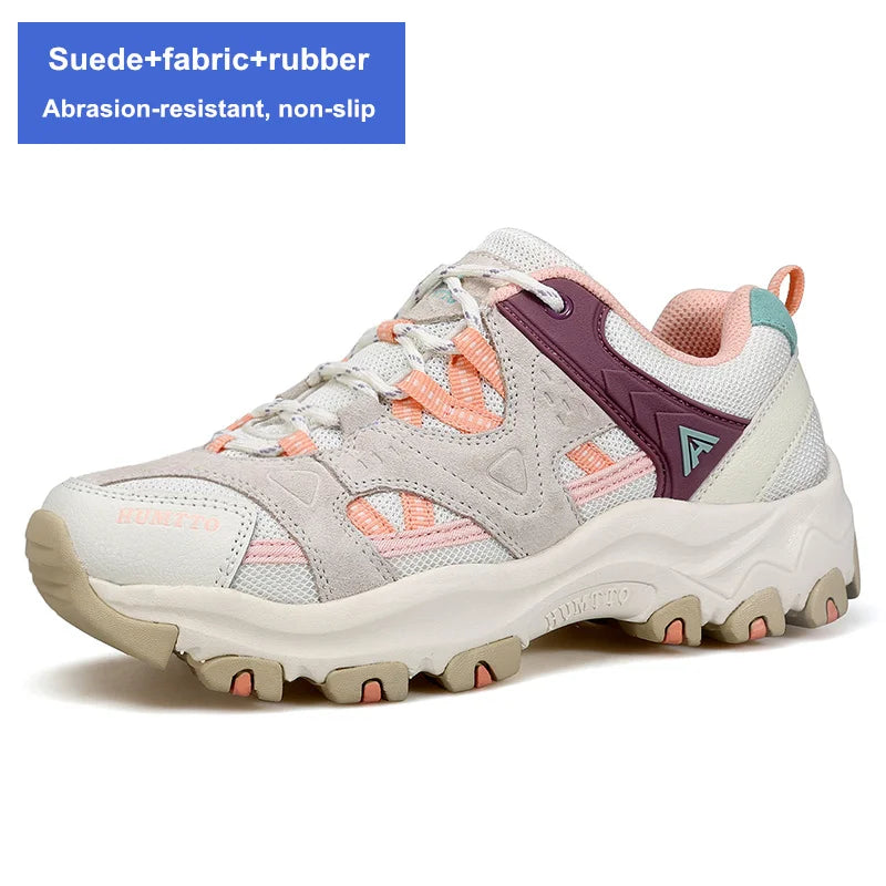 HUMTTO Hiking Shoes for Women Non-slip Outdoor Womens Shoes Luxury Designer Breathable Sports Trekking Climbing Sneakers Woman