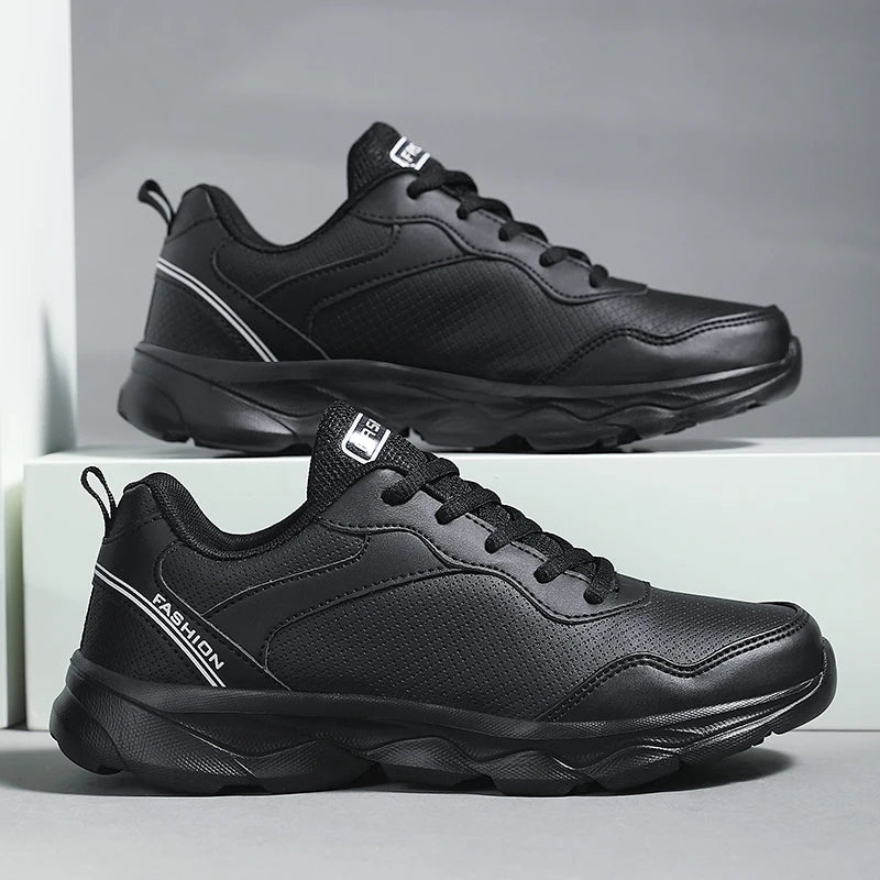Womens Running Shoes New Leather Lightweight Fashion Casual Lace-up Sneakers Flat Comfortable Tennis Shoes for Women