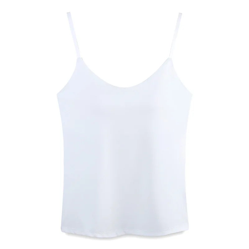 Women's Spring Summer Chest Pads Slim Suspenders Vest Beautiful Back Underwear Female Base Wear One Piece Sleepwear Pajamas