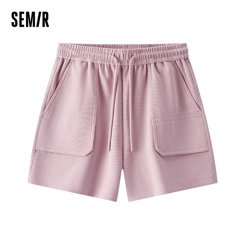 Semir Womens Shorts 2026 Elastic Waist Knitted Straight Loose Sports Style Casual Fashion