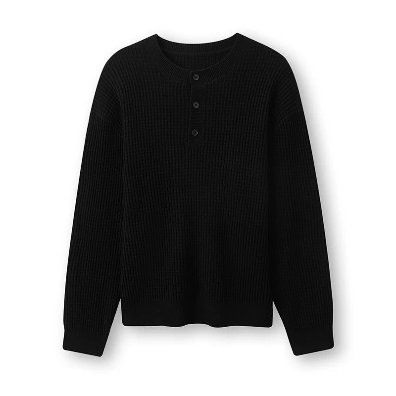 Semir Men Knit Sweater Waffle Knit Textured Solid Color Half Placket 2026 New Winter Daily Wear Urban Casual Style