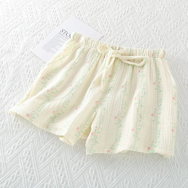 INS Fresh Pure Cotton Summer Pajamas Pants New Printed Sleepwear Pyjamas Women Home Wear Night Shorts Pantalon De Pijama