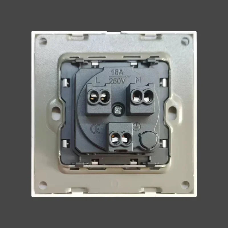 Israel Standard Black Square Tempered Glass 16A Power Wall Socket, 220V IL Plug Adapter Electric Outlet 86mm*86mm