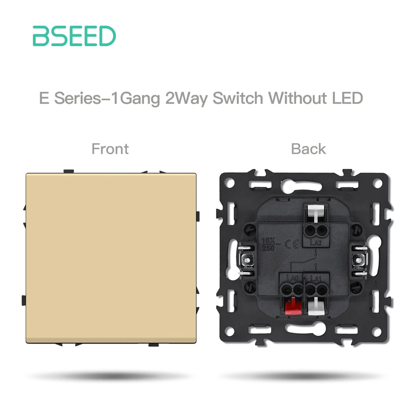 BSEED E Series Button Light Switch 1/2Gang 1/2Way USB Type-C Socket Module Part Internet TV Socket DIY Part 80mm Plastic Frame