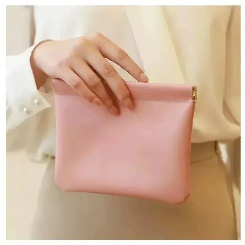 1pc Bullet Storage Bag with Automatic Closure,Wired Headphone Storage Bag,PU Coin Purse,Mini Portable Lipstick and Makeup Bag