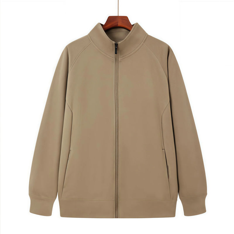 New Oxygen Cotton Super Soft Thick Stand-Up Collar Zipper Sweatshirt with Fleece Lining for Warmth in Autumn and Winter