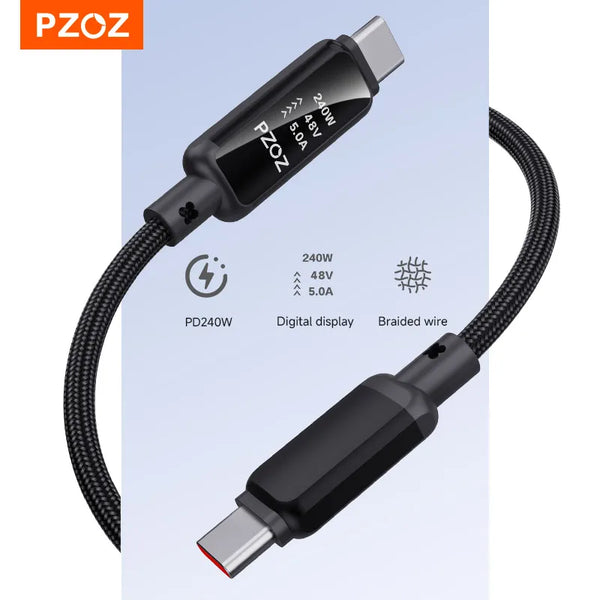 PZOZ for usb c to type c super charger fast charging cable iphone iPad Macbook Xiaomi Samsung oppo realme mobile phone cables