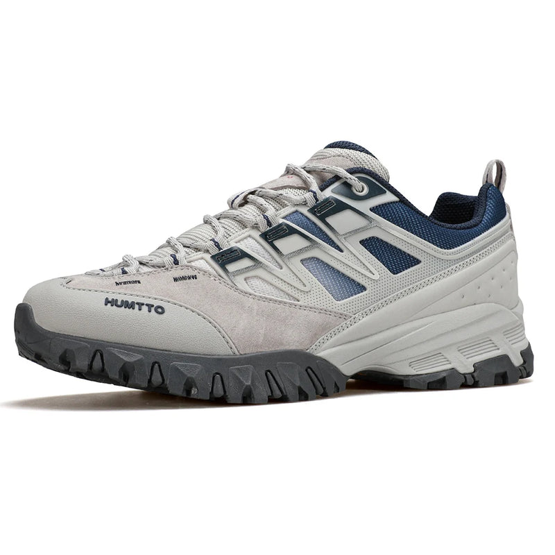 HUMTTO Mens Hiking Shoes Genuine Leather Cushioning Breathable Trekking Shoes for Men Non-slip Outdoor Designer Man Sneakers