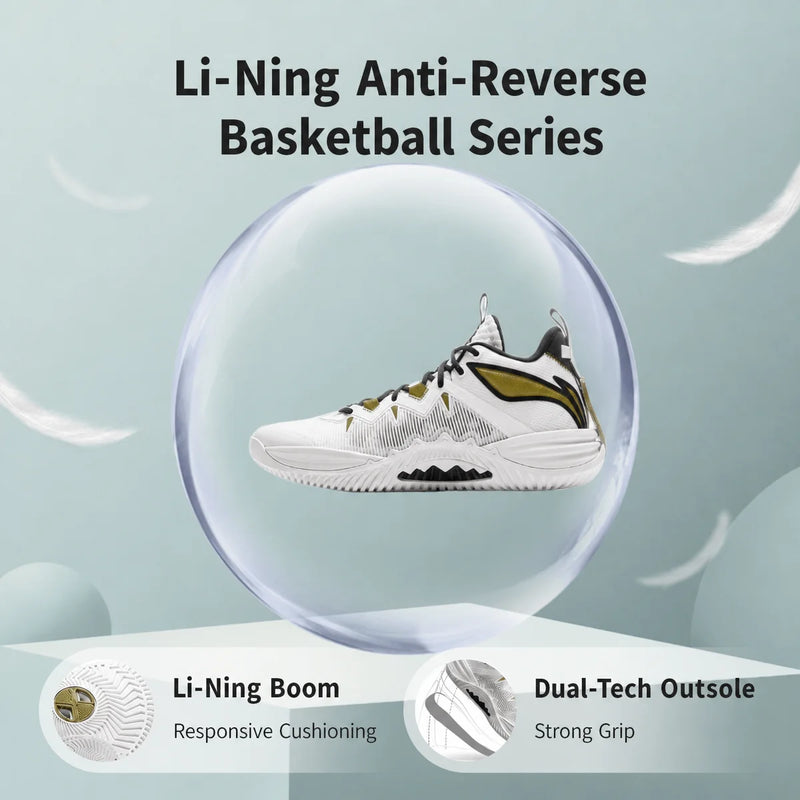 ស្បែកជើងបាល់បោះបុរស Li-Ning BADFIVE STORM 2025 ក្រៅផ្ទះ BOOM ទន់ស្រួល TUFF OS ស្បែកជើងកីឡា LiNing ដែលអាចពាក់បាន ABFV017