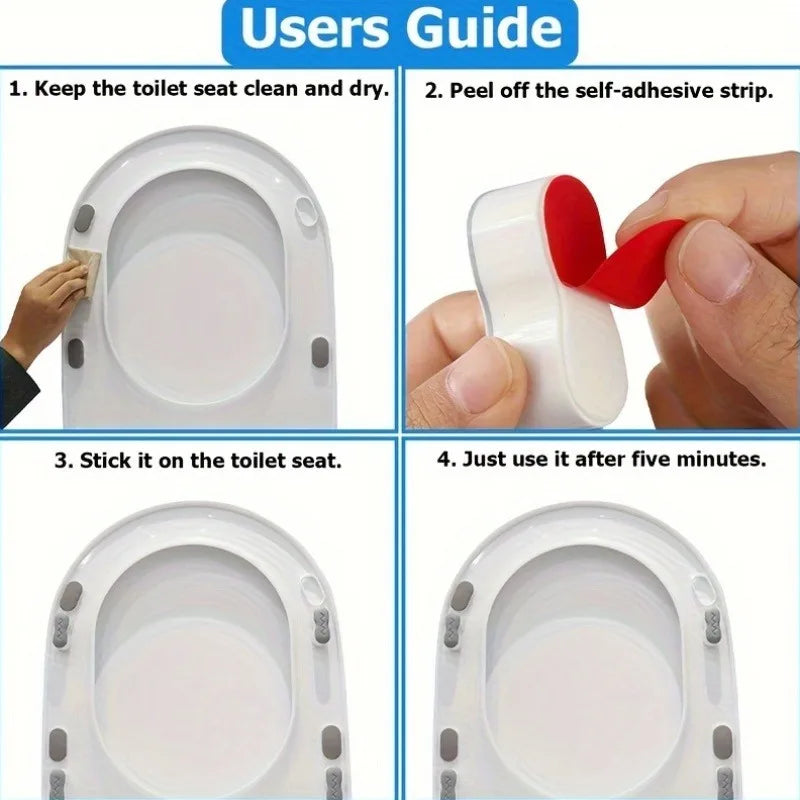 4pcs/set Toilet Seat Cushion Pads,White Push-In Toilet Seat Buffers,Self-Adhesive Replacement Bumpers Suitable for Home, Hotel.