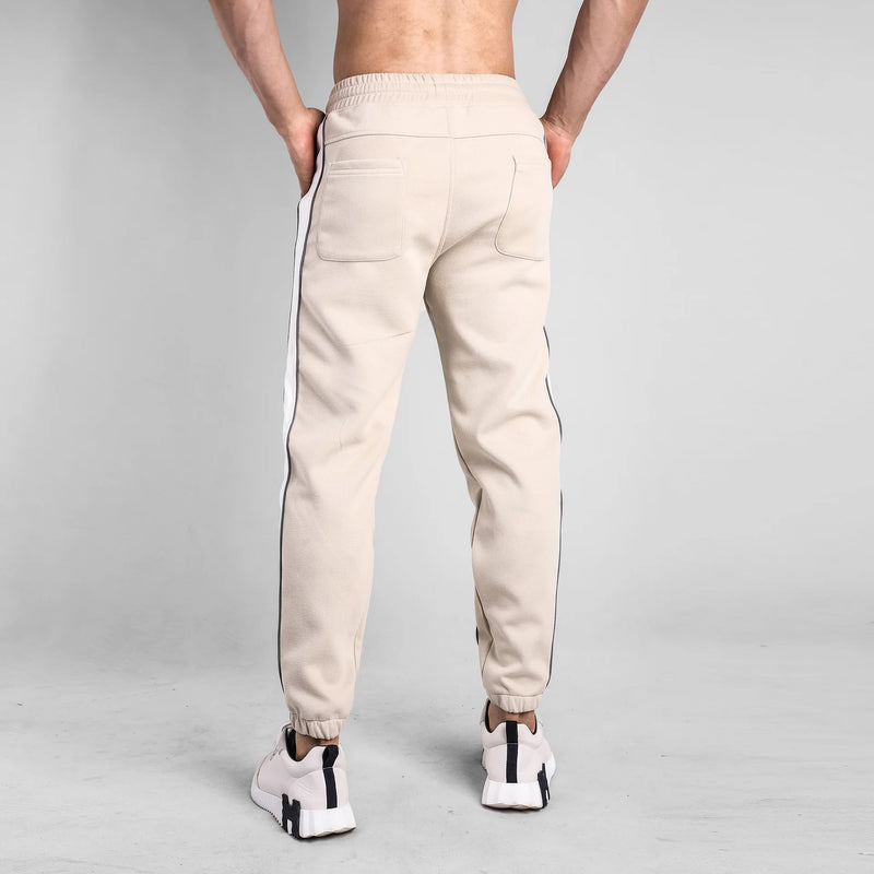 2026 New Winter Men Cuffed Sports Pants, Fashionable Loose-fitting Sweatpants, Black and Gray Color-blocked Casual Trousers