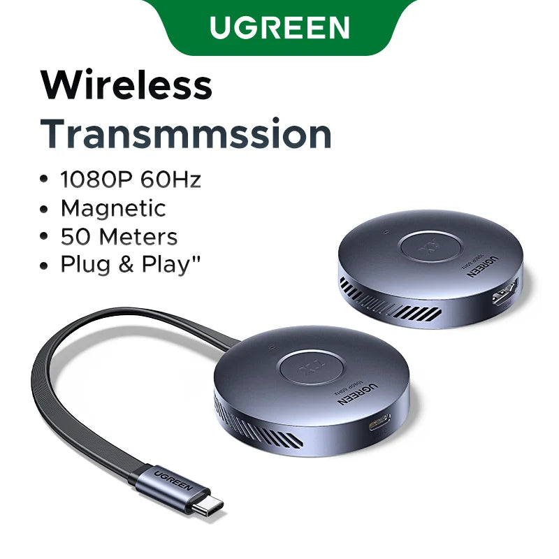 UGREEN Wireless HDMI Extender 4K Video Transmitter & Receiver Kit 5G 50M Transmits Display Adapter Dongle for TV PC PS5 Monitor