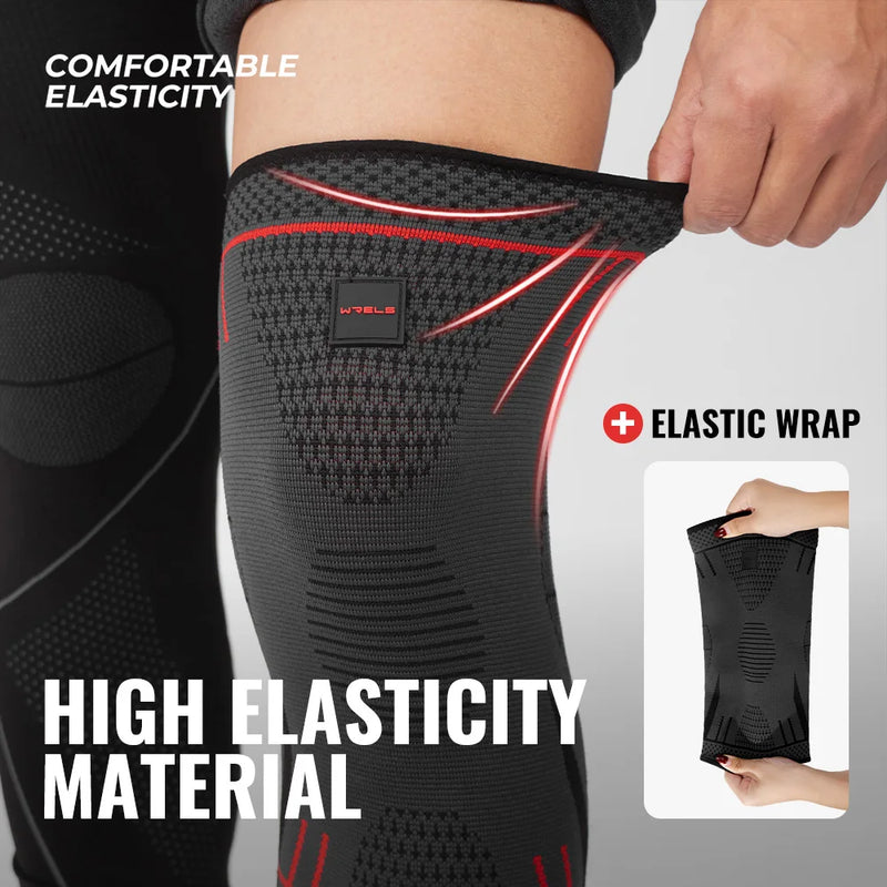 WRELS Professional Knee Support Compression Knee Sleeve Anti Slip Sports Fitness Kneepads Breathable for Running Knee Pain