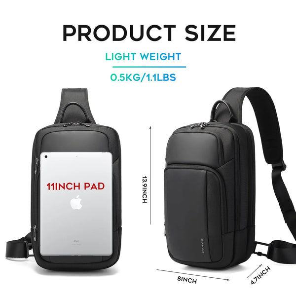 BANGE Anti-Theft Cross Bag Fashion Men's Bag Aesthetic Bags For Men Waterproof Shoulder Bag Male Chest Bag Lightweight Slingbag