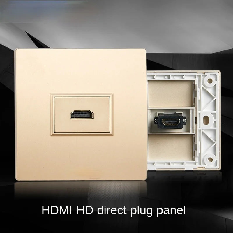 Embedded Multimedia Panel 4K HD Cable HDMI Video Digital TV Socket Plug directly into HDMI Socket,TV Network Cable Exit ,86mm