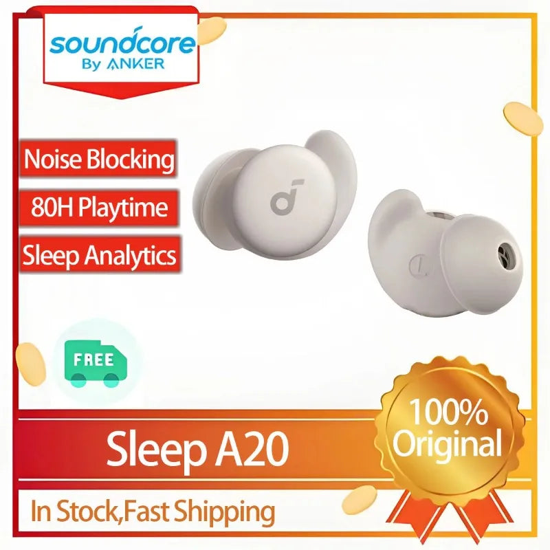 កាសស្តាប់ Anker Soundcore Sleep A20 Sleep Earbuds រចនាតូច សម្រាប់អ្នកគេងចំហៀង រចនាបថត្រចៀក ដោយមិនចាំបាច់ចុចត្រចៀក