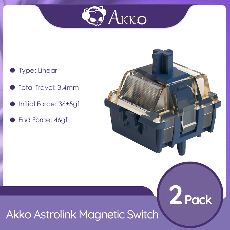 Akko Astrolink Magnetic Switch High Precision 36gf Linear Switch Factory Lubed PC with POM stem for Magnetic Mechanical Keyboard