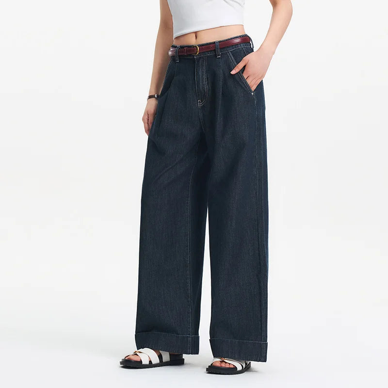 Semir Women Jeans Cotton 2026 Elastic Waist Loose Fit Wide Leg Urban Casual Everyday Style Soft Comfortable Daily Wear