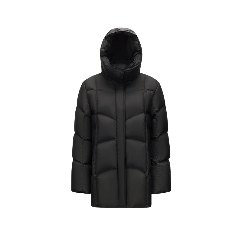 Semir Women Down Jacket Mid Length 90 Percent Down Fill Detachable Hooded Water Repellent 2026 New Winter Daily Wear
