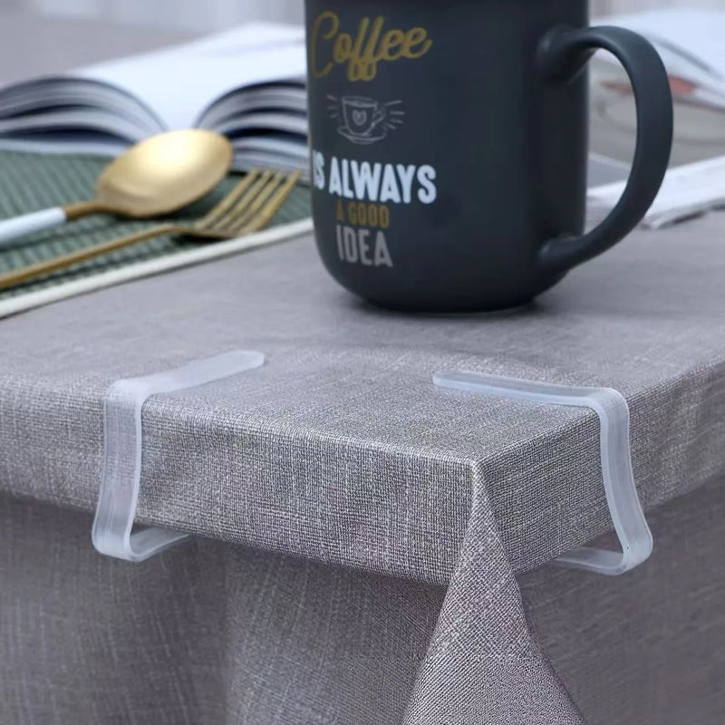 Transparent Plastic Tablecloth Clips Triangle Anti‑Slip Table Corner Fixing Buckle Table Cover Holder Clamp For Dining Table Hom