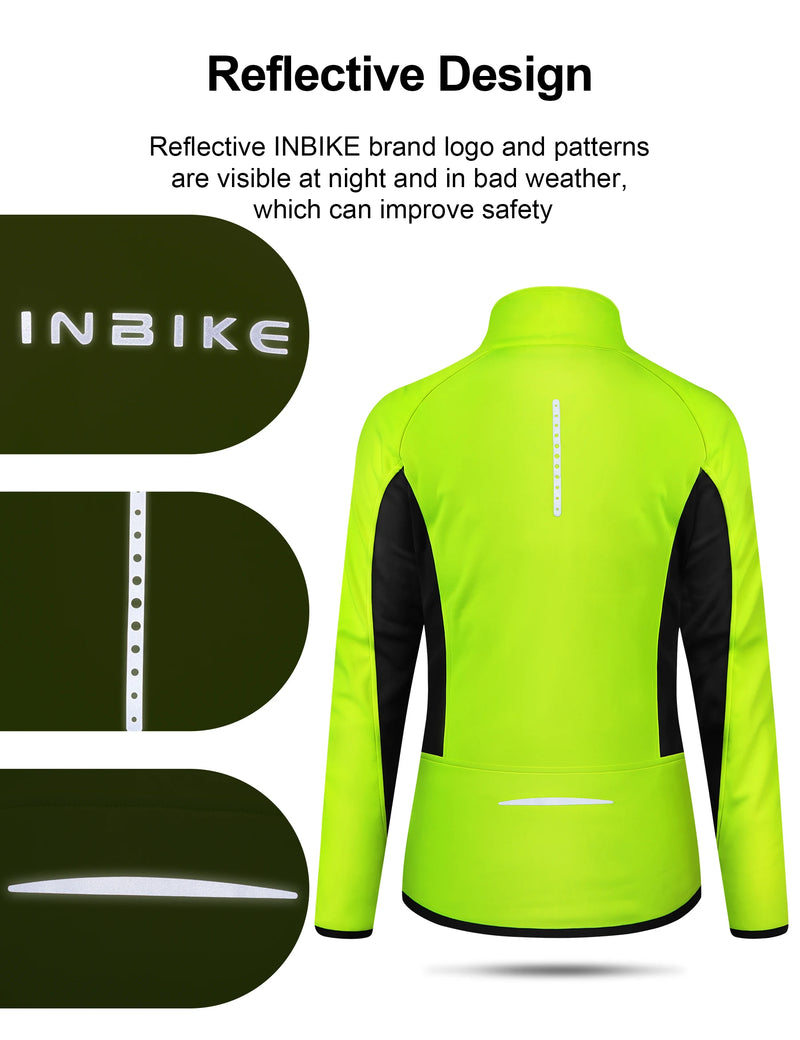 INBIKE Winter Women Cycling Jackets Thermal Fleece Biking Clothes Bicycle Road Bike Windbreaker MTB Reflective Jacket  for Women