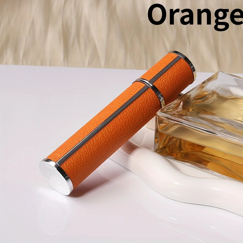 Premium Matte Mini Perfume Atomizer 1pc 10ml, LeakProof Nozzle, Metal Matte Material, Glass Inner Bottle, white、black and orange