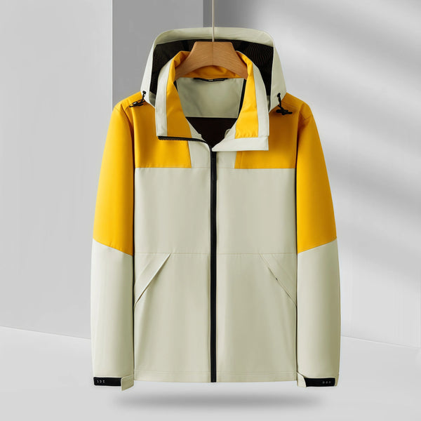 Thin couple's windbreaker jacket color-blocking outdoor work clothes breathable and waterproof mountaineering suit