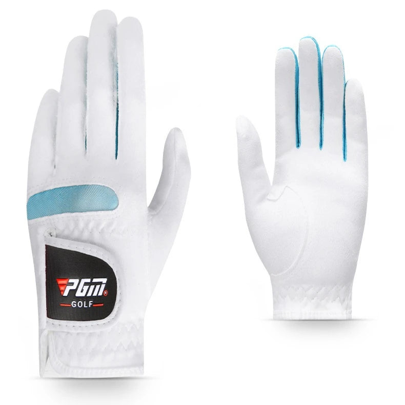 1 Pair Golf Gloves Women's Sports Microfiber Cloth Glove Soft Breathable Sunscreen and Anti Slip ST009