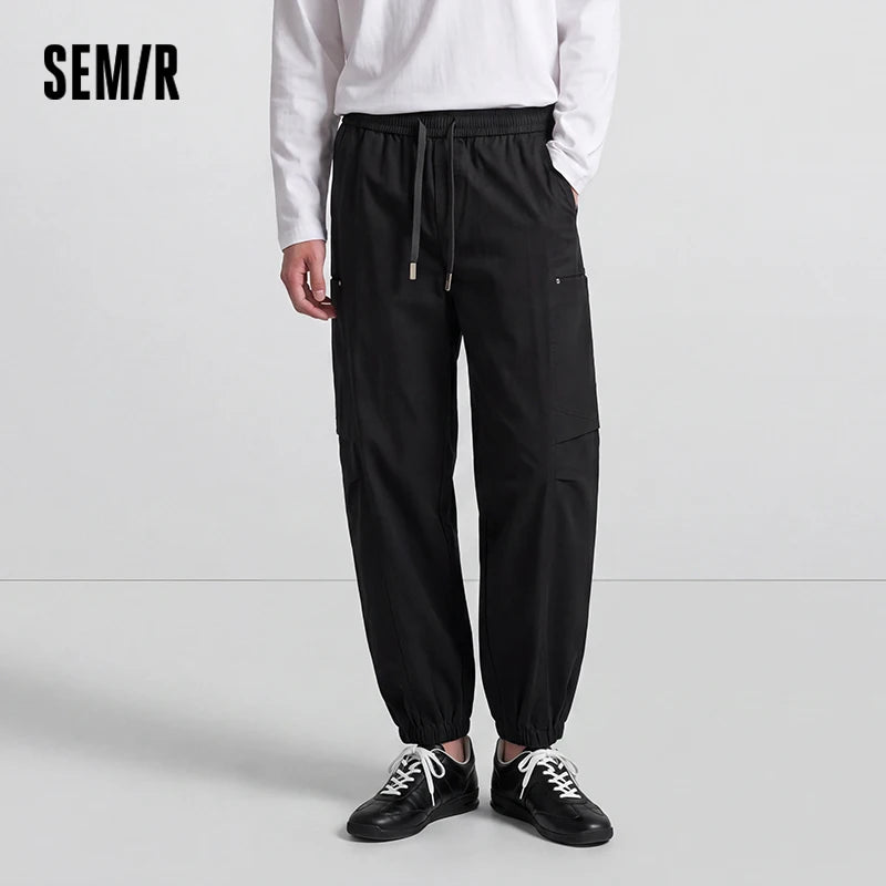 Semir Men Pants Cotton Twill Loose Tapered Jogger Soft Comfortable 2026 Autumn Casual Style Classic Everyday Trousers