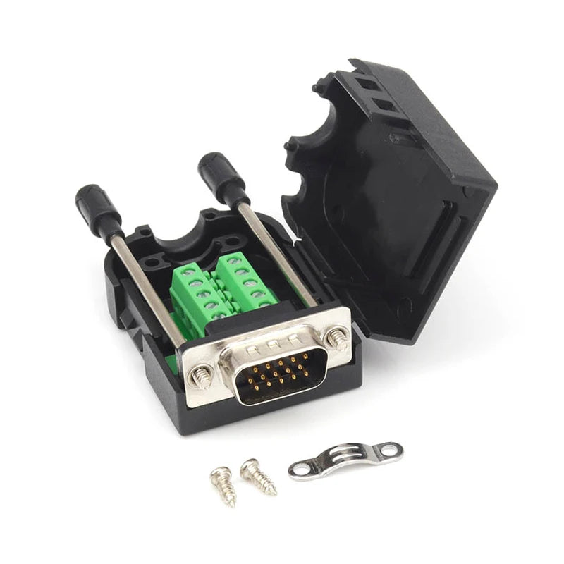 DB15 Solder-free VGA Connector Male Female HDB15-pin Plug Industrial Grade VGA 15 Pin 3+9 Computer Monitor Projector Connector